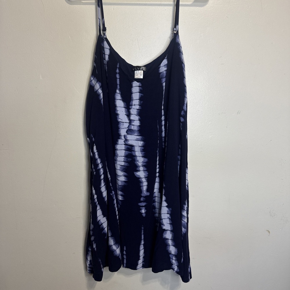 Venus Women's Blue Tie Dye Mini Dress Size XL